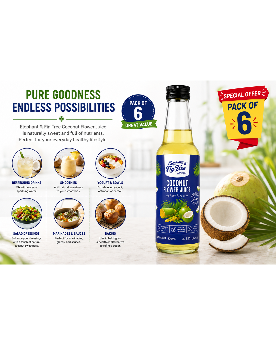 Elephant & Fig Tree Coconut Flower Juice 320 ml * 6