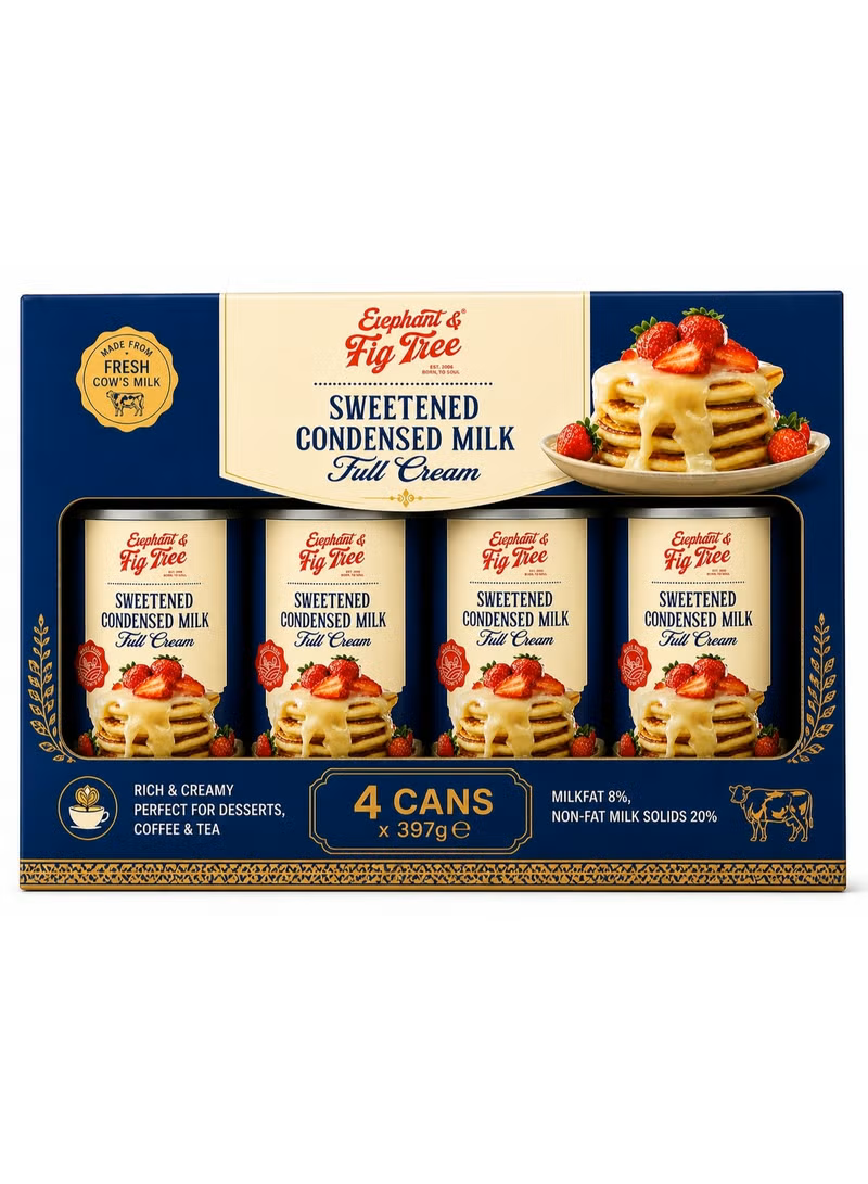 Elephant & Fig Tree Sweetened Condensed Milk Full Cream 397g Pack of 4