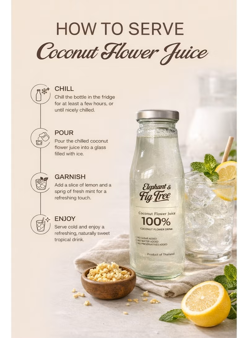 6×1 Pure Coconut Flower Juice – 100% Natural Drink, No Added Sugar, No Preservatives