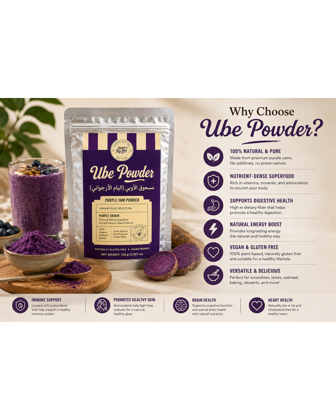 Title: Ube Powder - Purple Yam Powder 100g