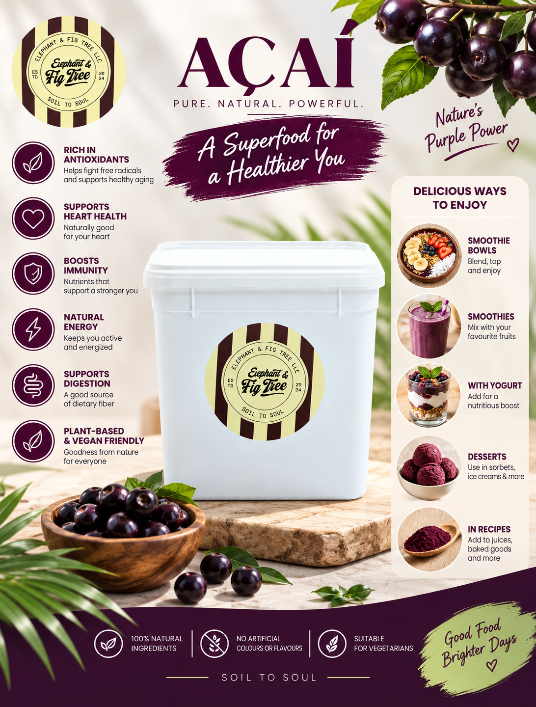 Elephant & Fig Tree Açaí Pulp – 3.6 kg