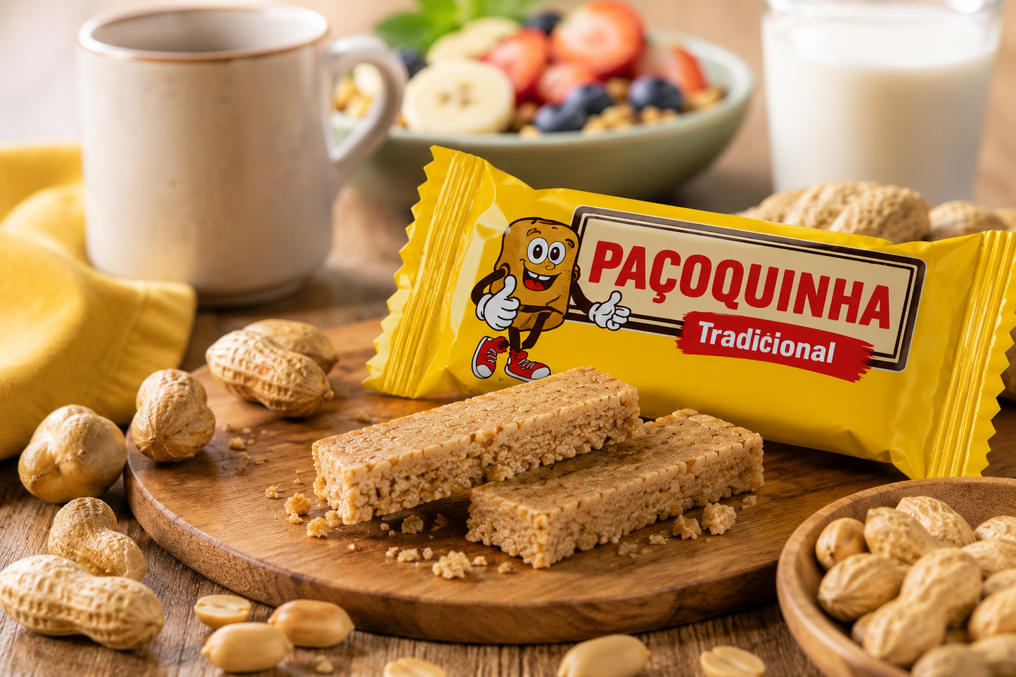 DaColonia Paçoquinha Traditional Peanut Butter Crumble, Gluten Free, 100 Pieces, 1.4 kg