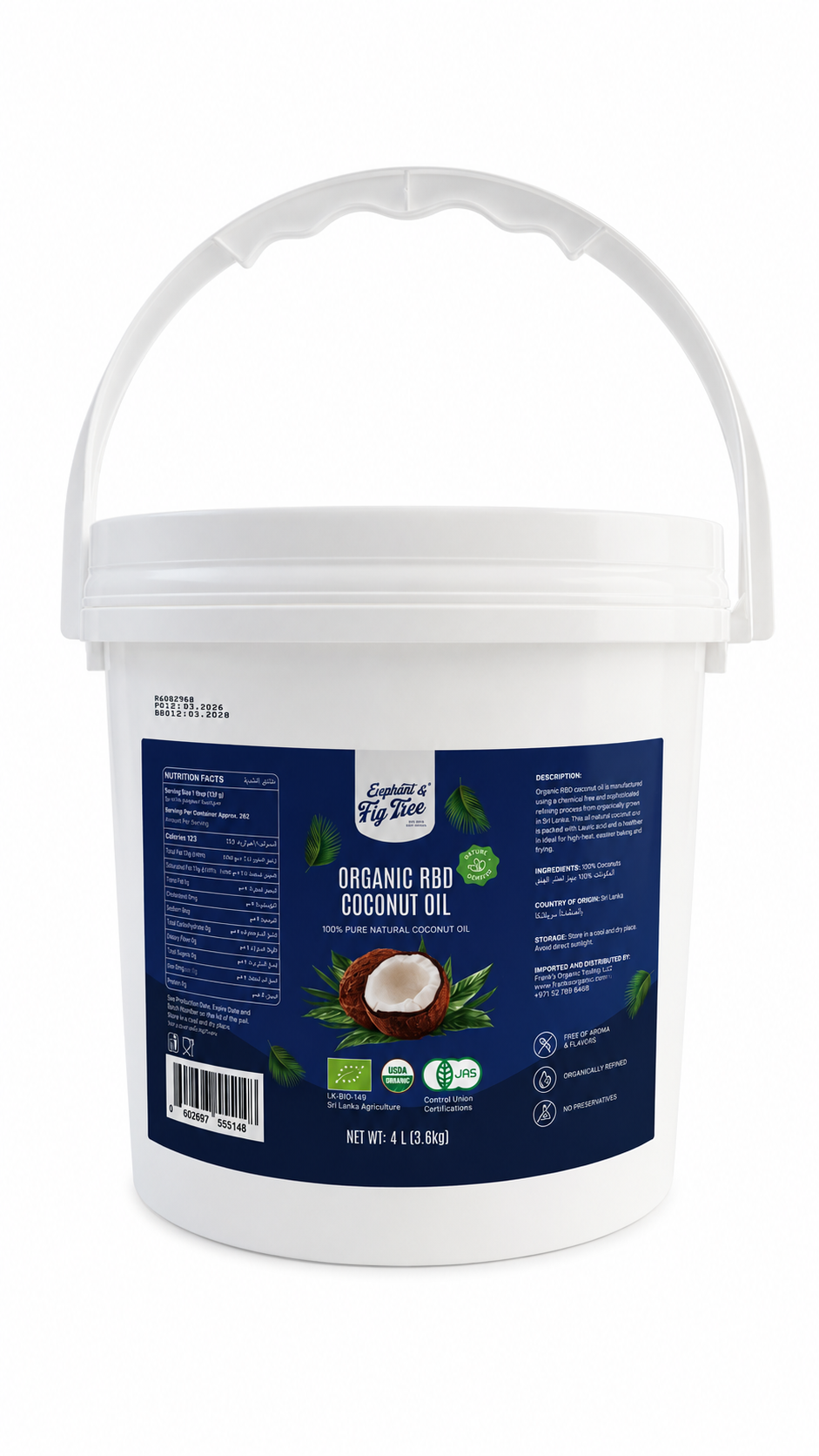 Elephant & Fig Tree Organic RBD Coconut Oil 4L