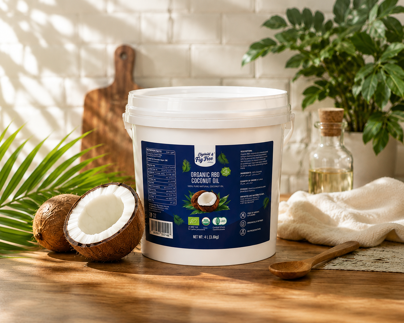 Elephant & Fig Tree Organic RBD Coconut Oil 4L
