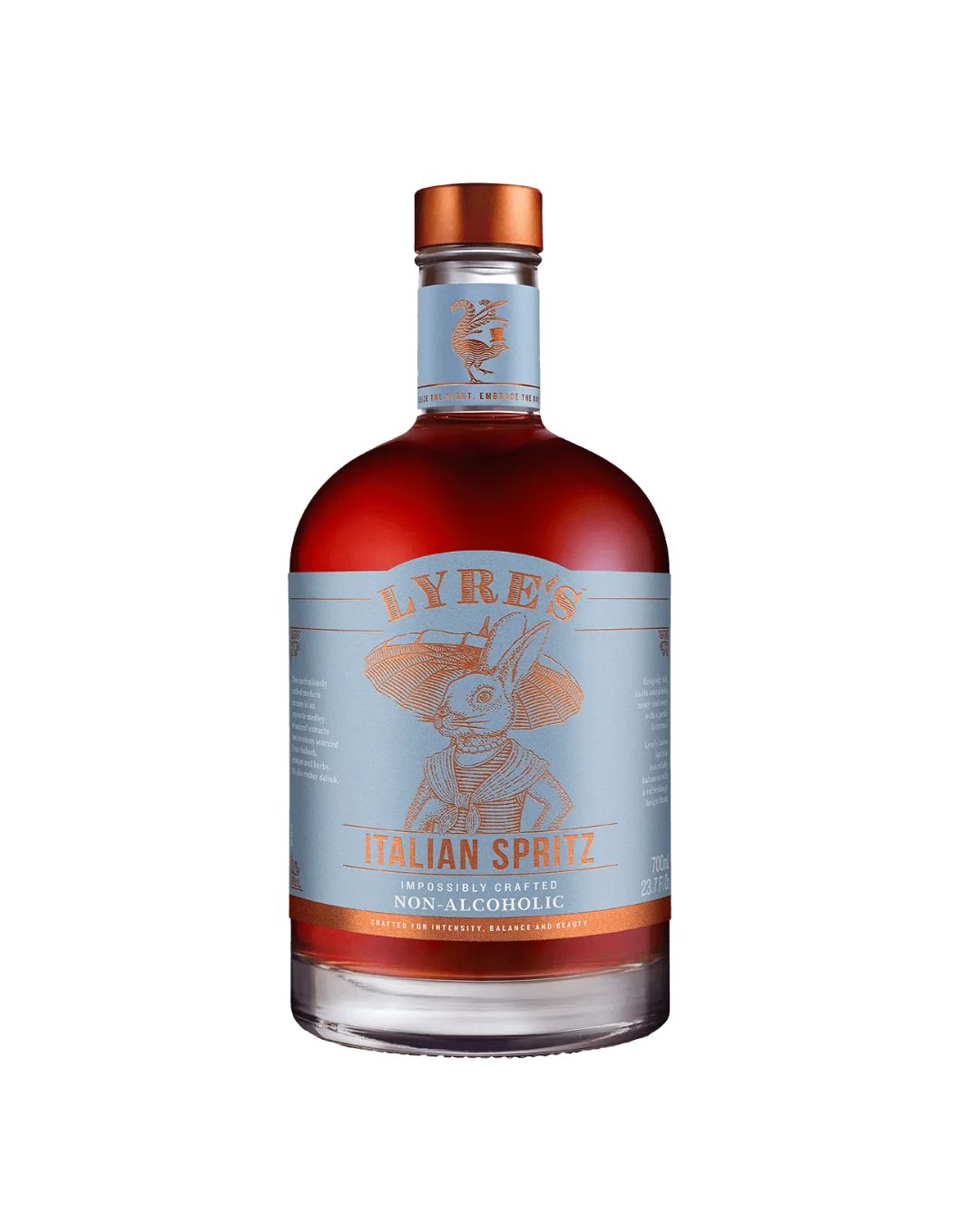 Bottle of Lyres Italian Spritz on a white background