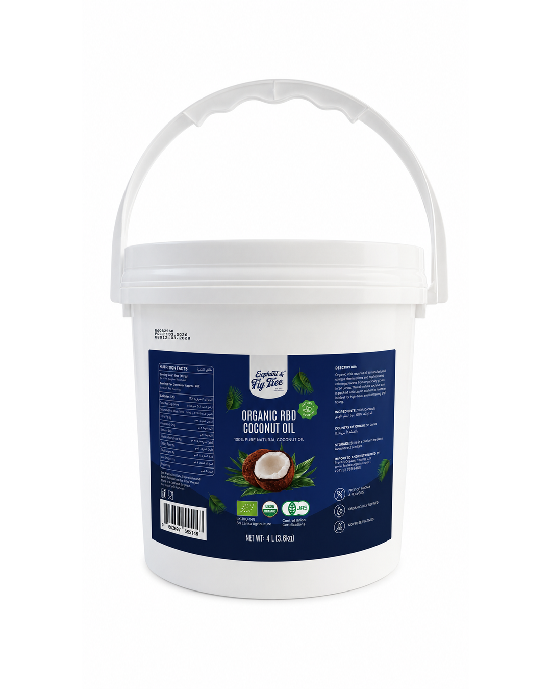 Elephant & Fig Tree Organic RBD Coconut Oil 4L
